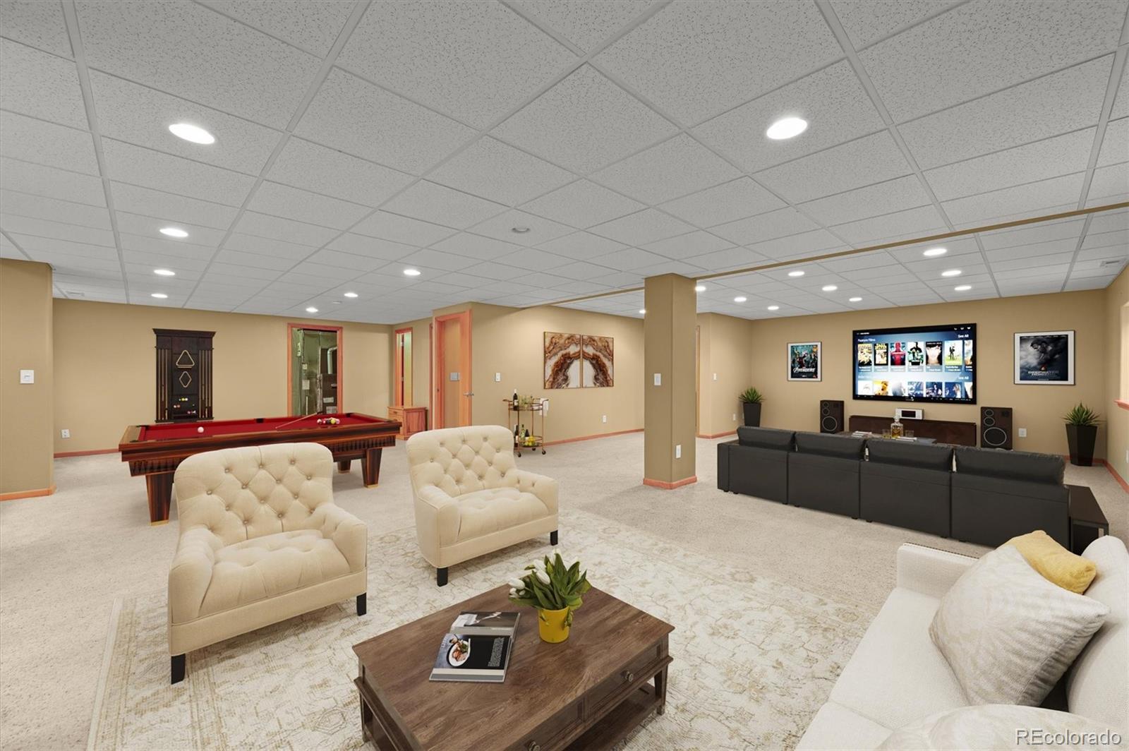 16231 Rayburn Street Hudson, CO 80642 - Photo 23 of 50 a living room with furniture and a flat screen tv