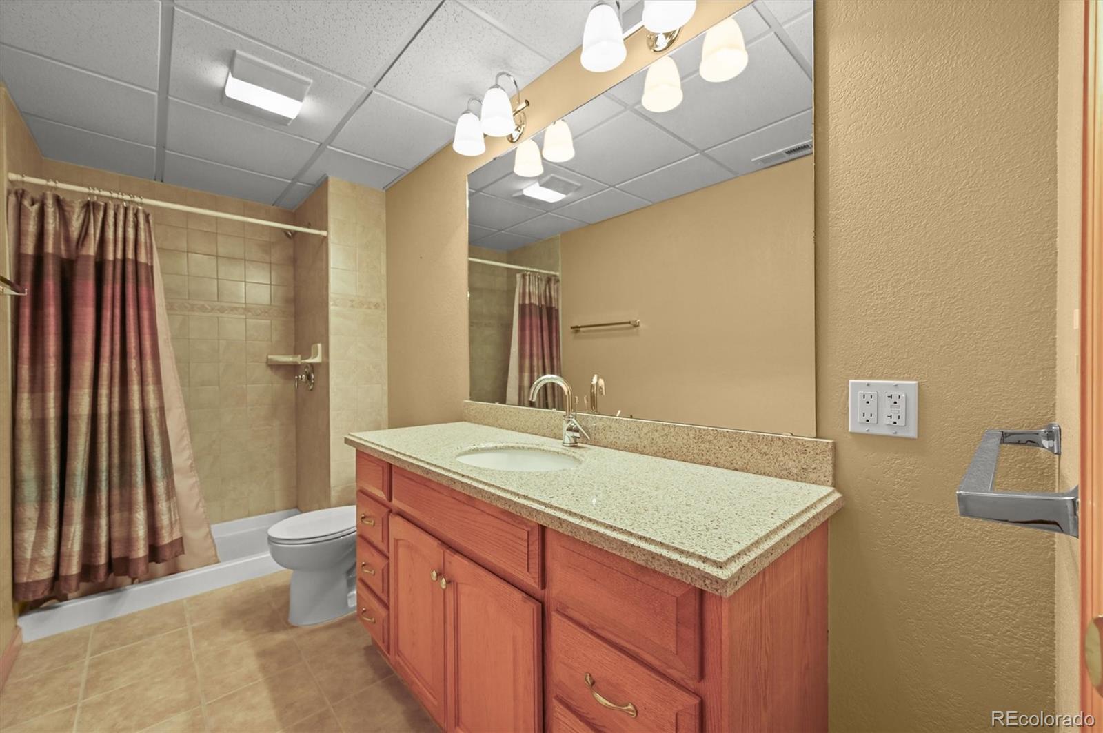 16231 Rayburn Street Hudson, CO 80642 - Photo 38 of 50 a bathroom with a sink a toilet and a mirror