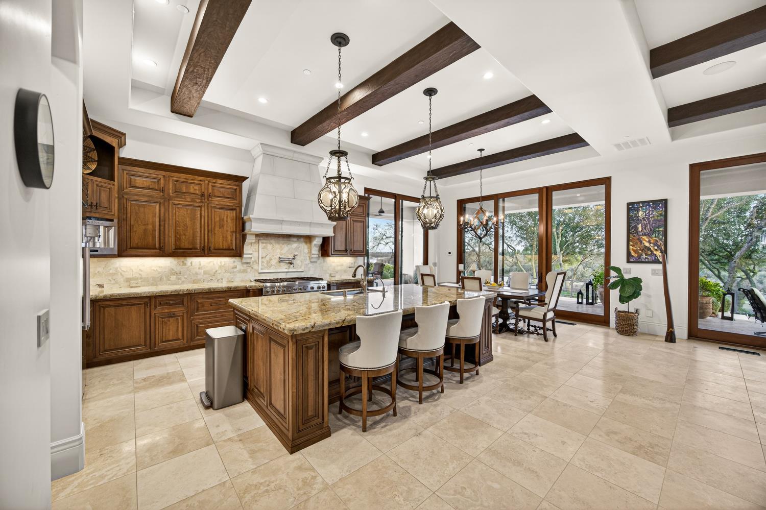 3909 Edgevale Court Fair Oaks, CA 95628 - Photo 36 of 98 a kitchen with lots of counter top space and living room