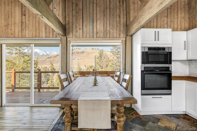 a kitchen with a stove and a kitchen island