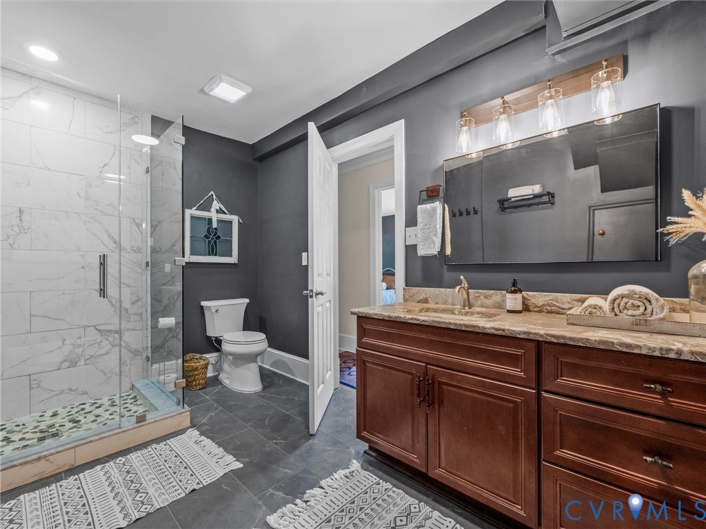 13099 Cedon Road Ashland, VA 23005 - Photo 59 of 92 Lower lever bath, walk-in shower with glass doors,