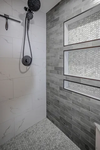 a bathroom with a shower