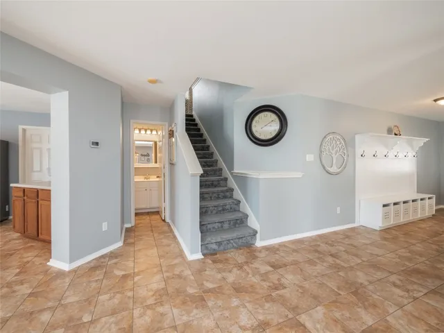 a view of a hallway with entryway