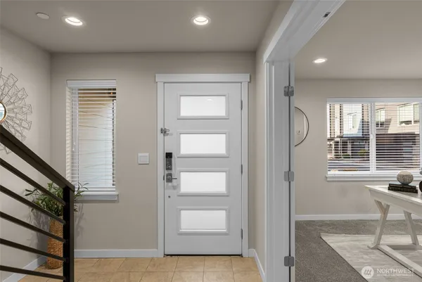 wooden floor and windows in a room