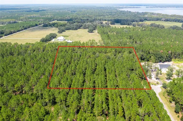 a view of a field with an ocean