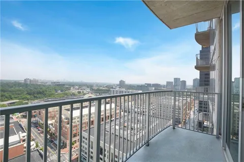 a view of city from balcony