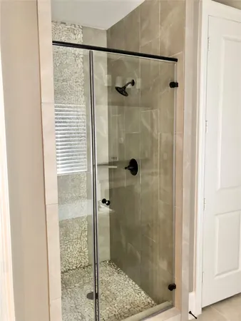 a bathroom with a shower