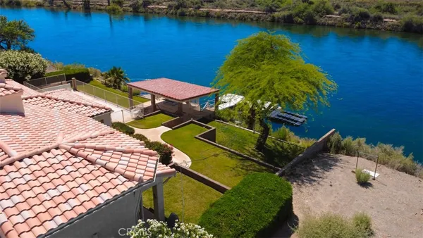 an aerial view of a house having outdoor space