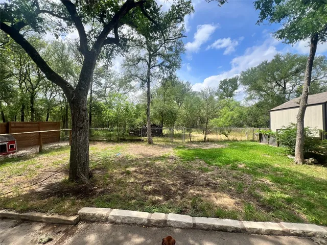a view of a yard with a tree