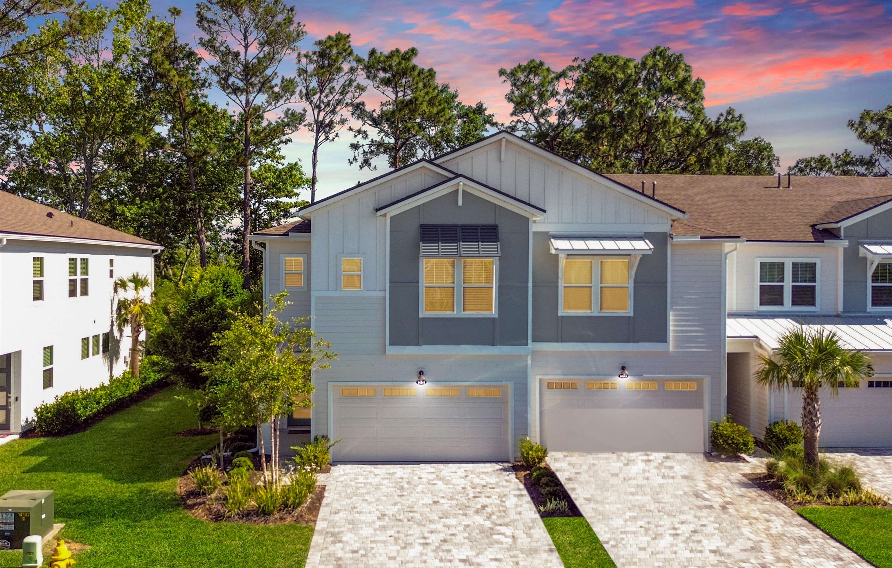 a house view with a garden space
