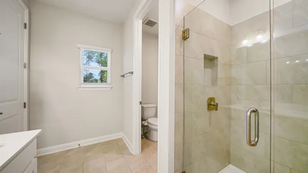 a bathroom with a shower