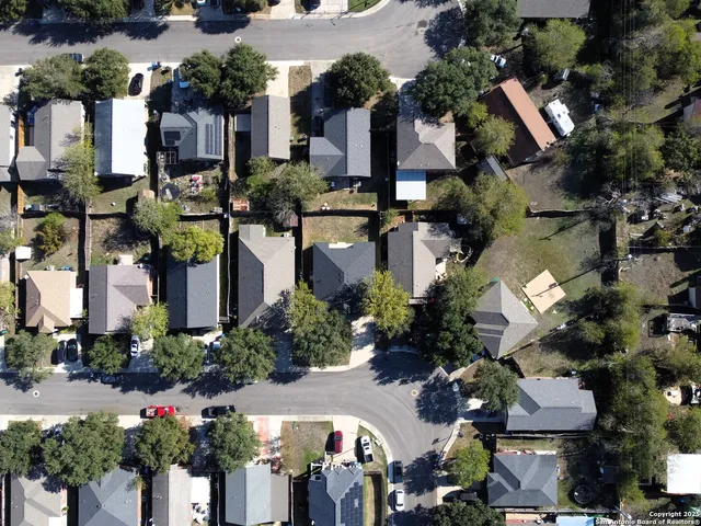 an aerial view of multiple house