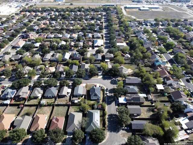 an aerial view of a city