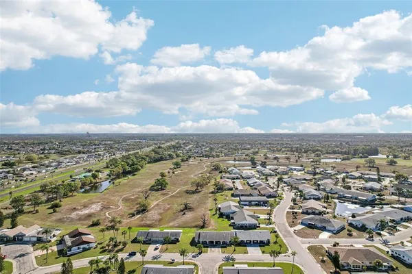 an aerial view of a city