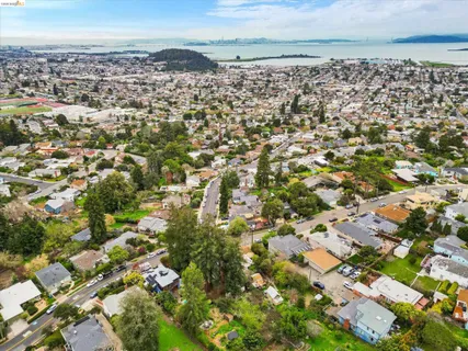 an aerial view of a city