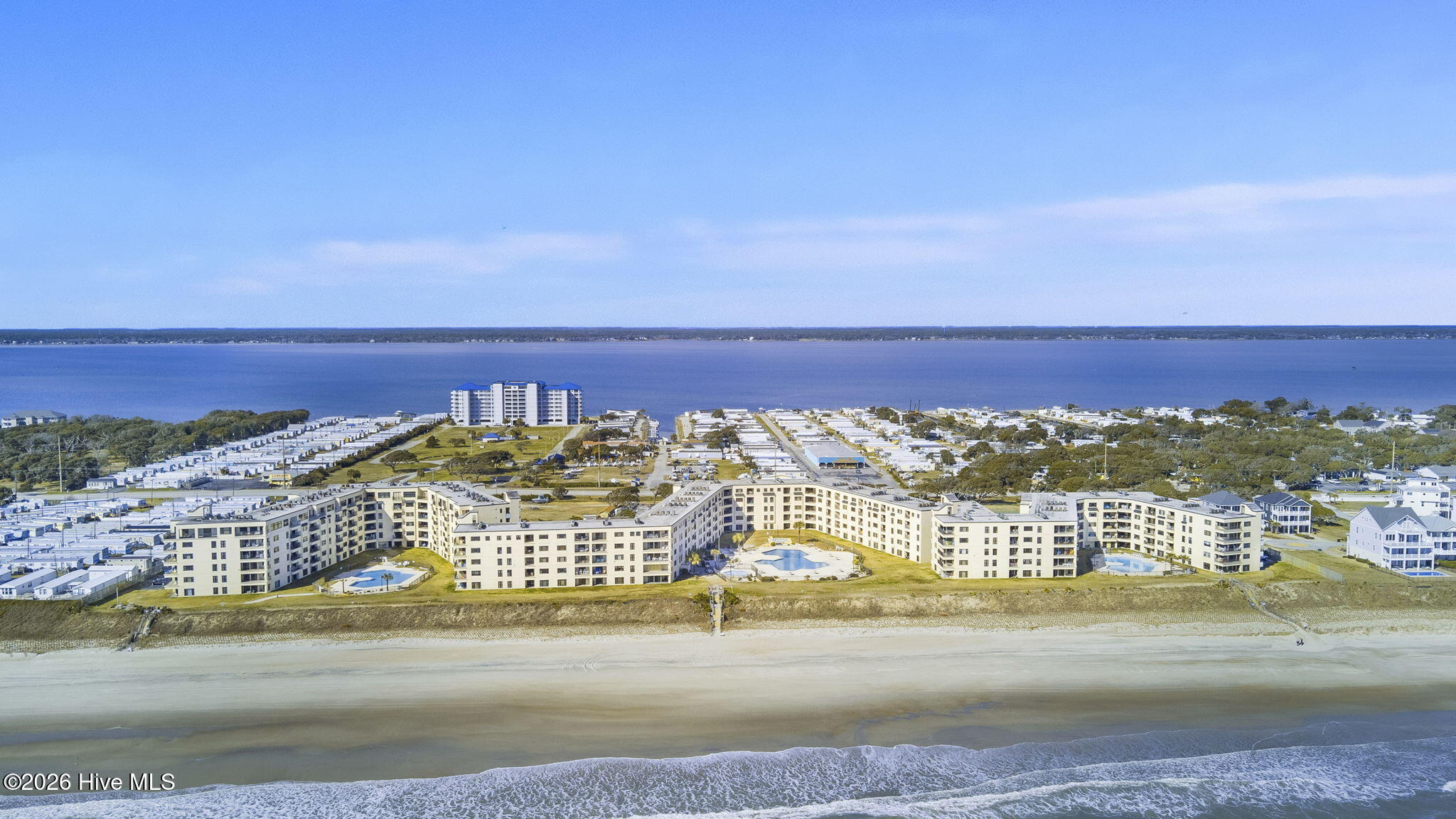 1505 Salter Path Road, Unit 412 Indian Beach, NC 28512 - Photo 51 of 55 Aerial View from Ocean to Sound
