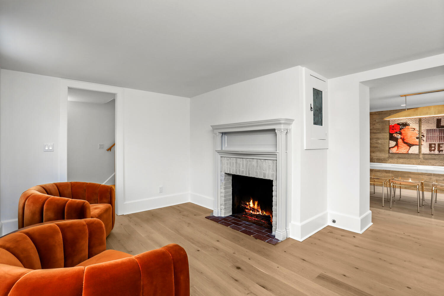 38 Goodwives River Road Darien, CT 06820 - Photo 21 of 58 a living room with furniture and a fireplace
