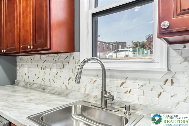 a close view of sink and tap