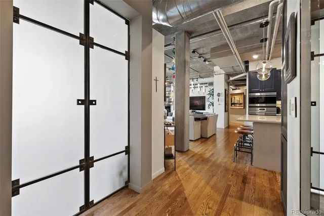 a front view of a building with glass windows