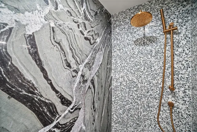 a close up of a shower