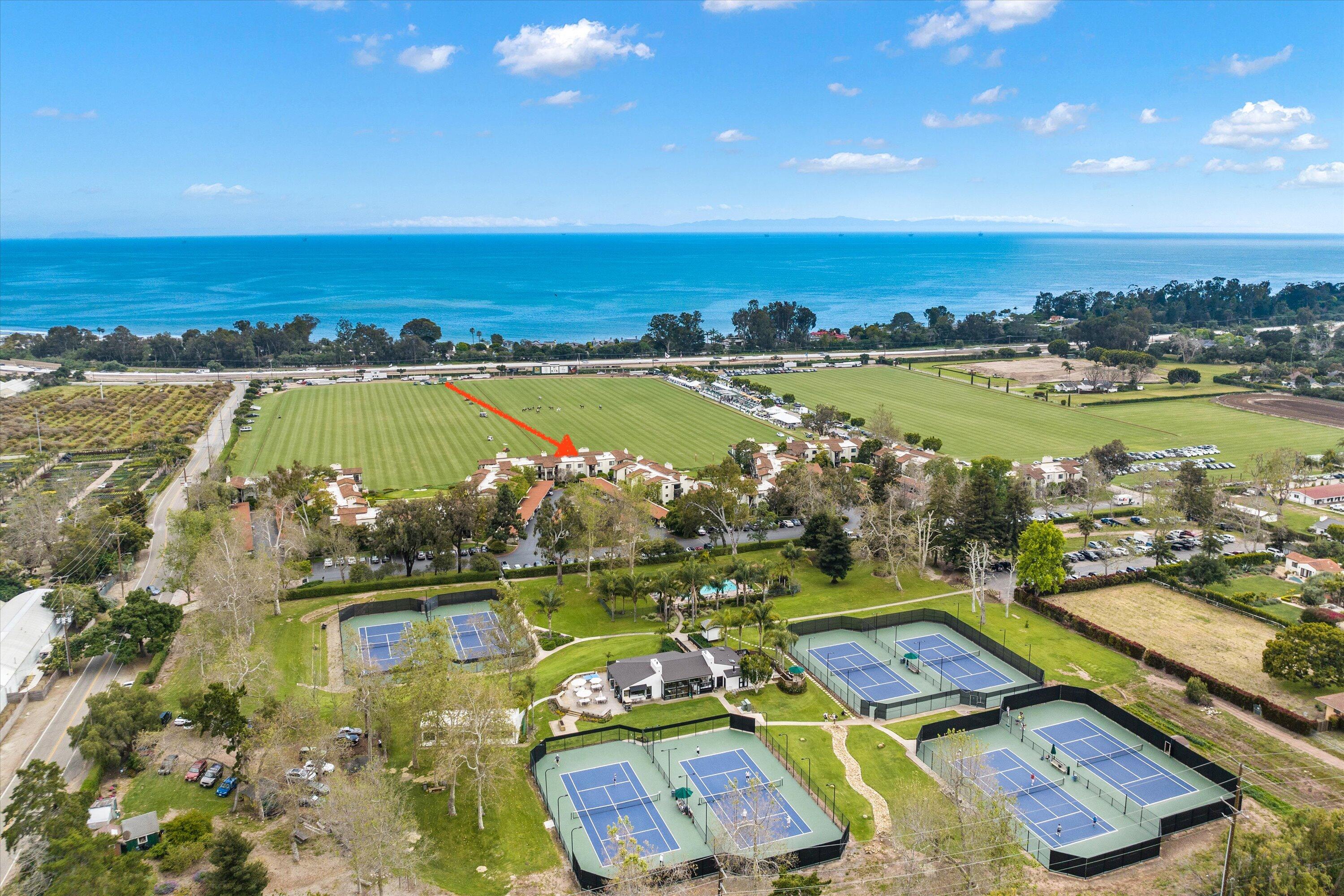 3375 Foothill Road, Unit 533 Carpinteria, CA 93013 - Photo 1 of 12 an aerial view of tennis court