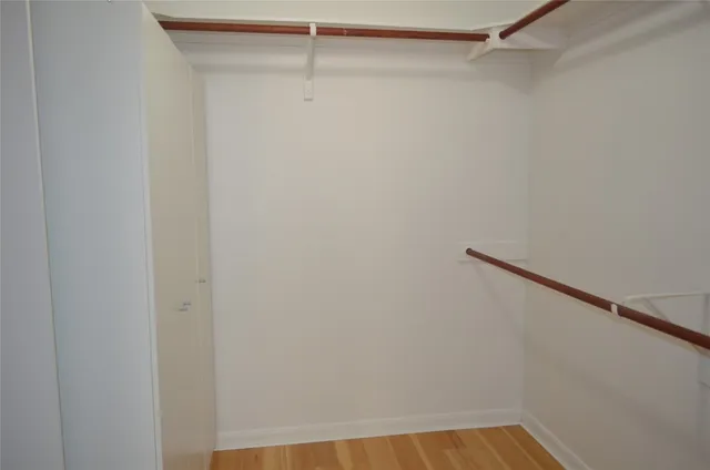 a view of small space with racks on the wall