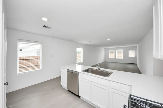 a kitchen that has a sink and a window