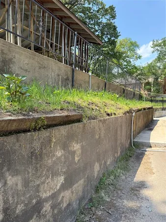a view of a backyard with plants