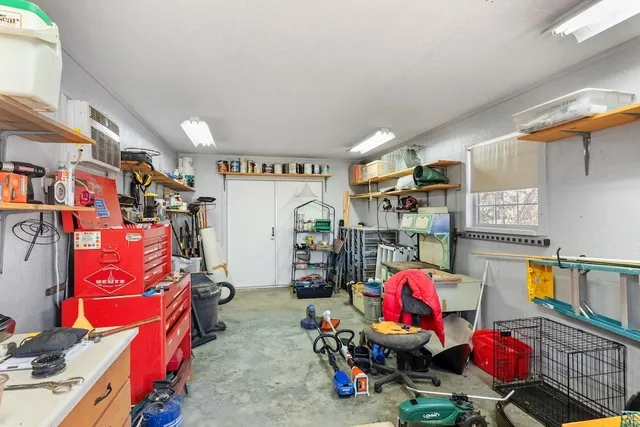 a view of backyard with green space