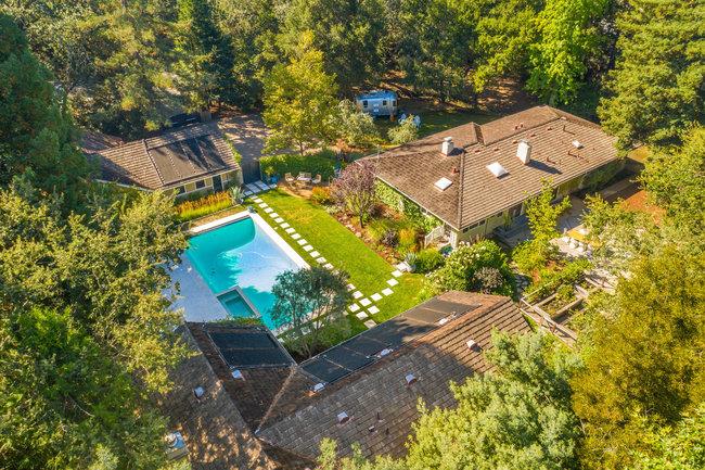 3324 Woodside Road Woodside, CA 94062 - Photo 1 of 60 an aerial view of a house with yard swimming pool and outdoor seating
