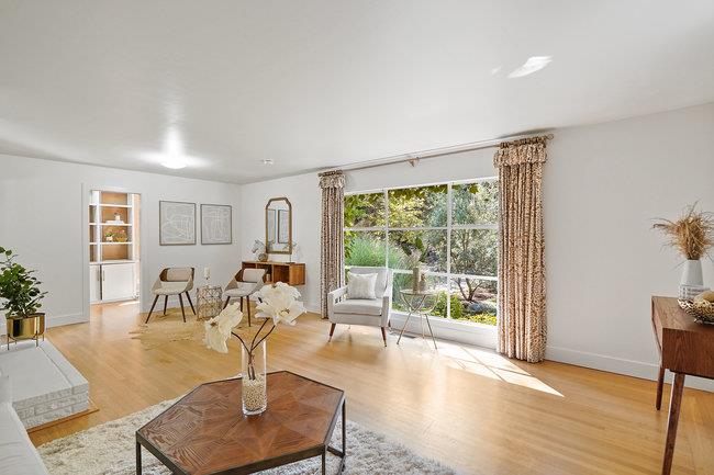 3324 Woodside Road Woodside, CA 94062 - Photo 11 of 60 a living room with furniture and a wooden floor