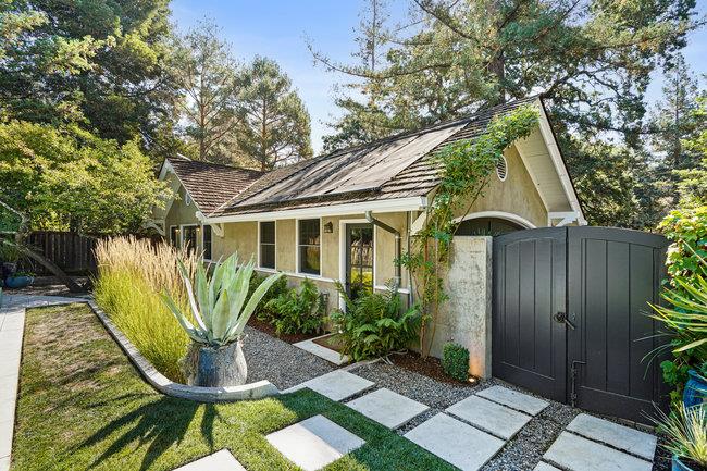 3324 Woodside Road Woodside, CA 94062 - Photo 30 of 60 a view of a house with backyard and sitting area