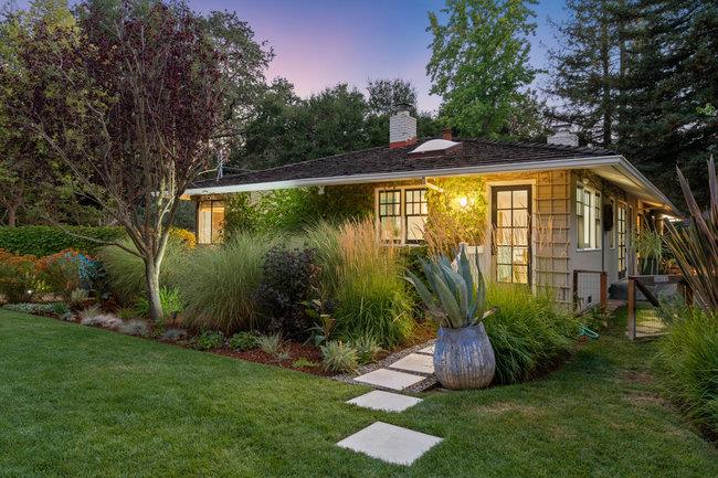 3324 Woodside Road Woodside, CA 94062 - Photo 4 of 60 a view of a backyard with plants and a small pool