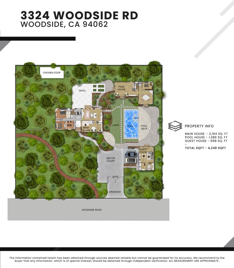 3324 Woodside Road Woodside, CA 94062 - Photo 60 of 60 a picture of a floor plan