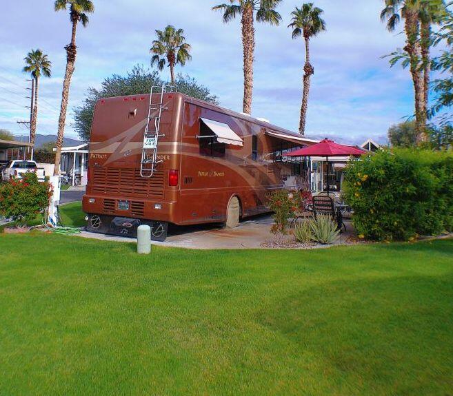 84136 Ave 44, Unit 587 Indio, CA 92203 - Photo 8 of 36 a aerial view of a house with a garden