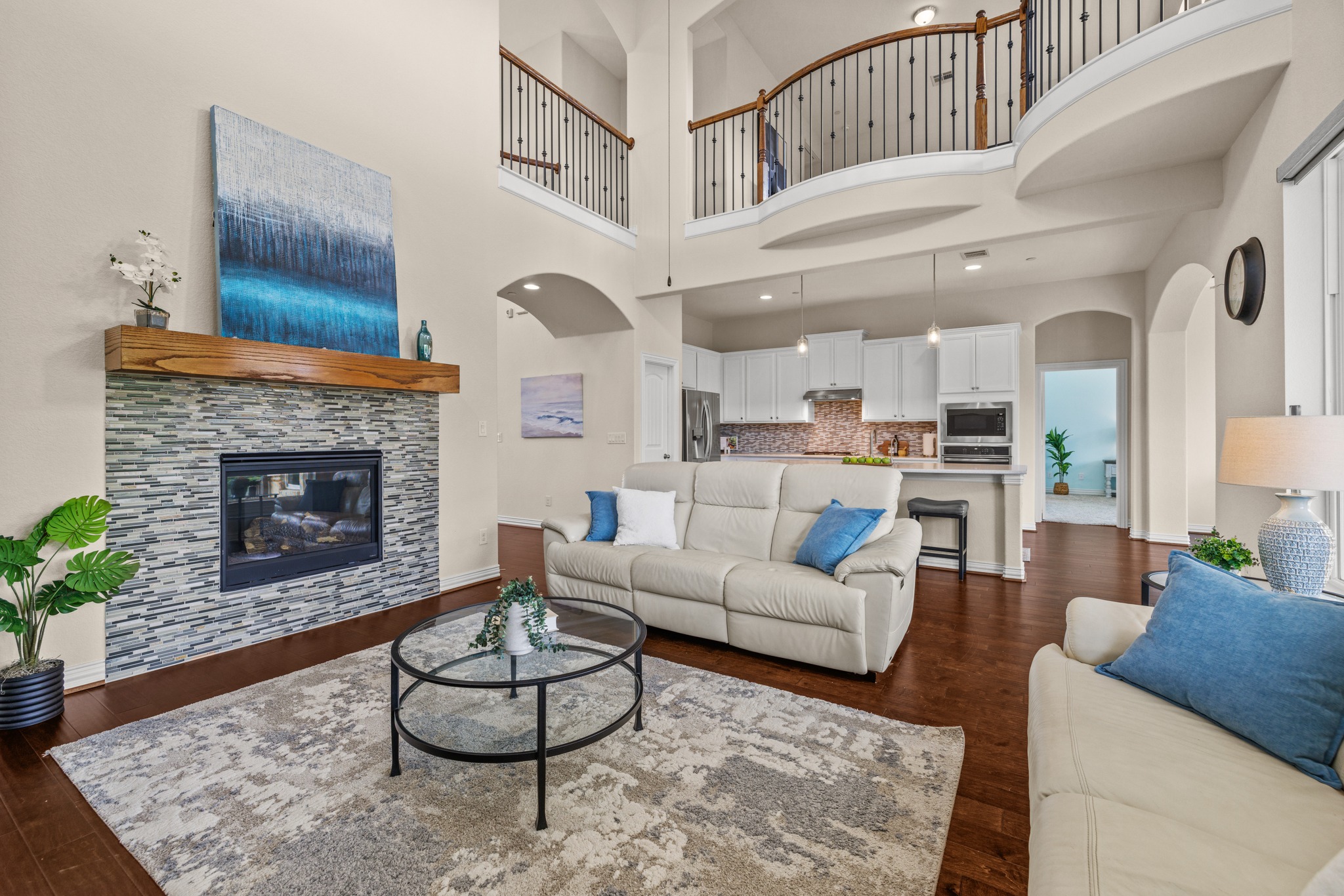 3914 Logan Ridge Drive Cedar Park, TX 78613 - Photo 9 of 40 a living room with furniture and a fireplace
