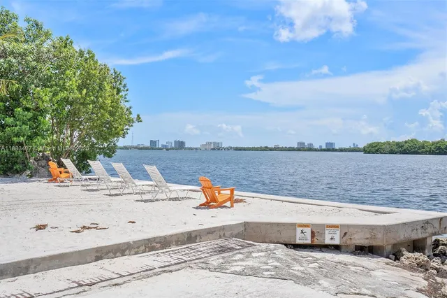 a view of a building with a garden