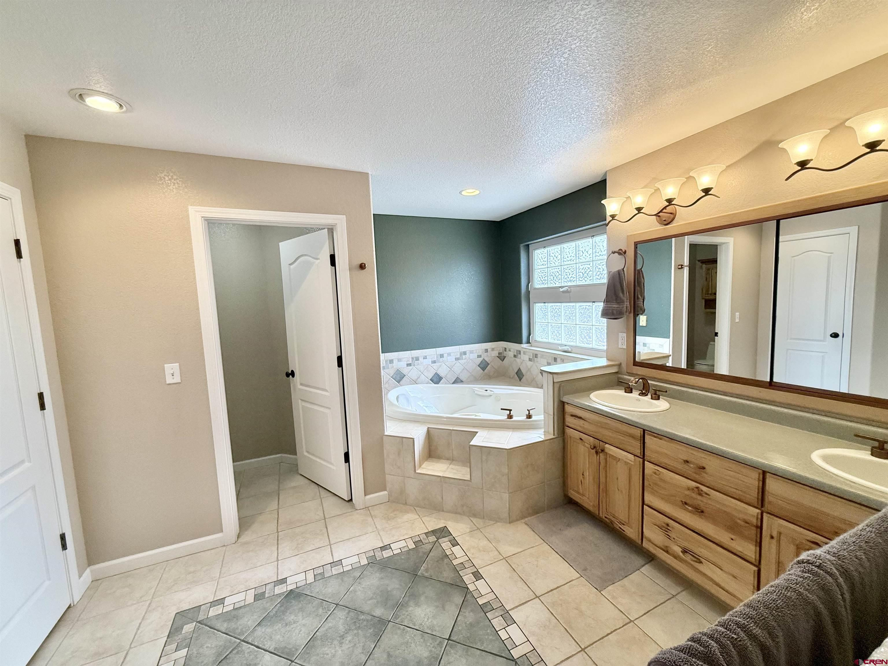2941 Lost Creek Road North Montrose, CO 81401 - Photo 21 of 45 a spacious bathroom with a granite countertop sink a mirror and a bathtub