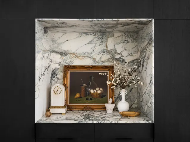 a living room with furniture