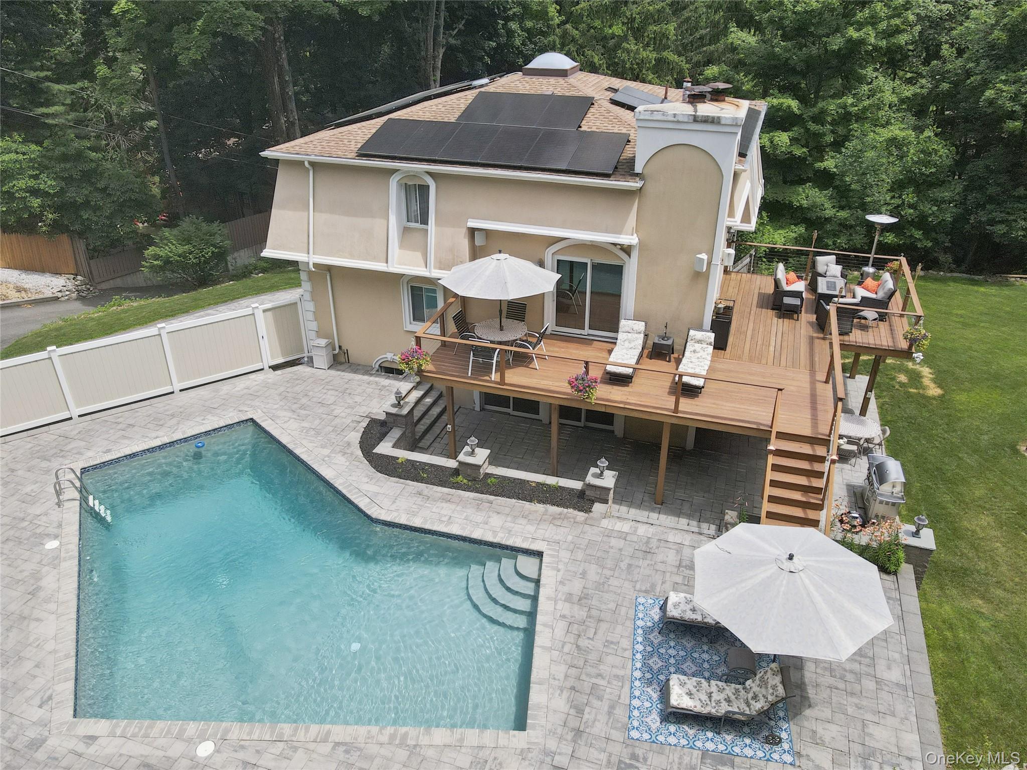 341 Call Hollow Road Stony Point, NY 10980 - Photo 2 of 46 side of the house with pool patio, pool, wrap around deck.