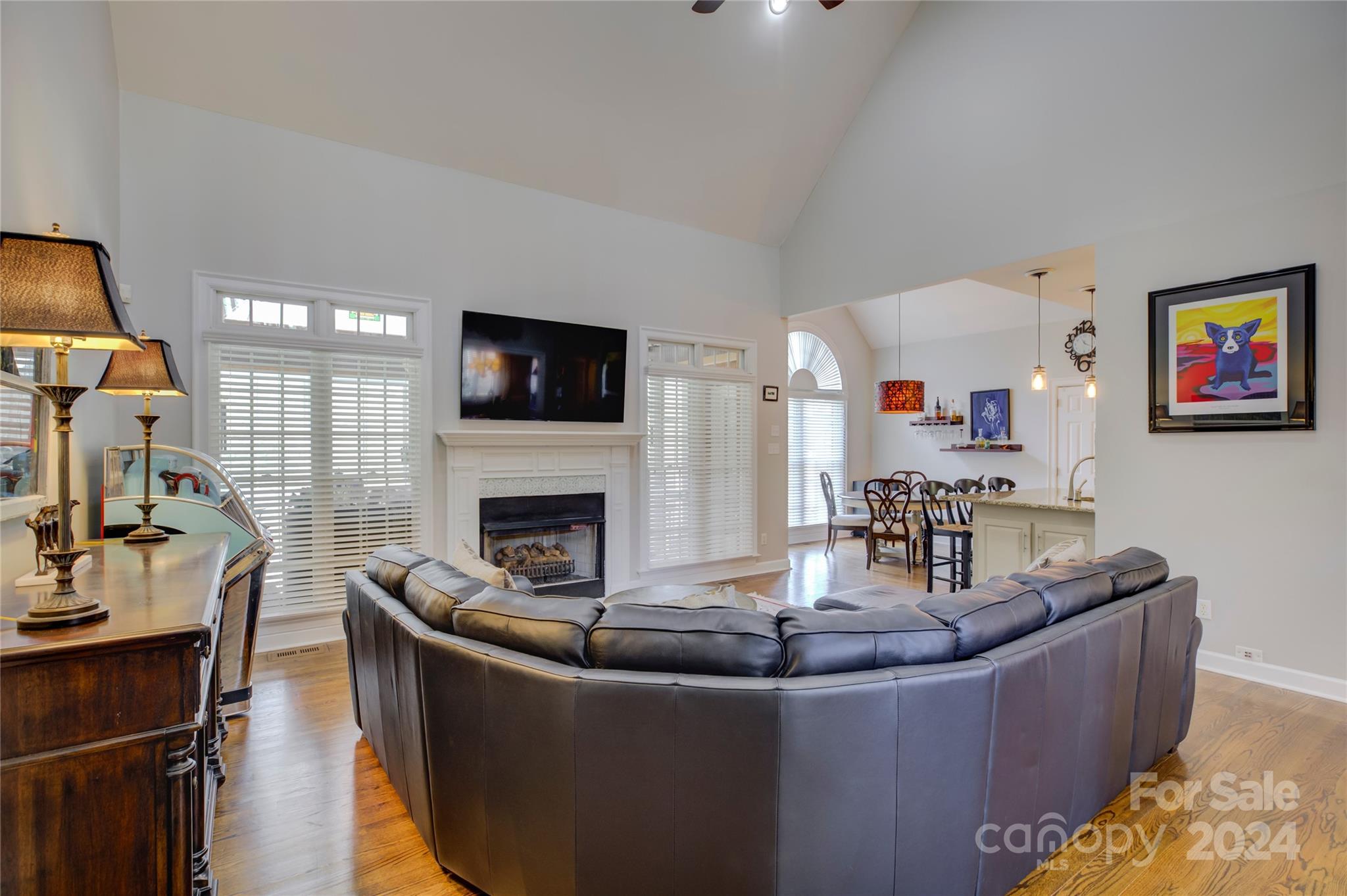 125 Clearview Road Rock Hill, SC 29732 - Photo 9 of 48 a living room with furniture a fireplace and a flat screen tv