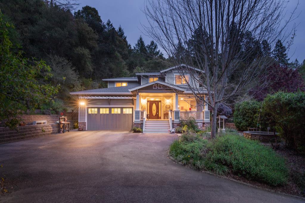 105 E Road Boulder Creek, CA 95006 - Photo 45 of 50 a view of a house with a yard and garage