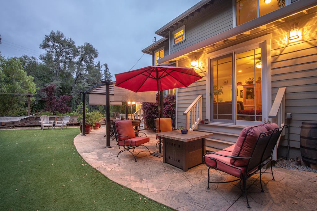 105 E Road Boulder Creek, CA 95006 - Photo 48 of 50 a view of a house with backyard and sitting area