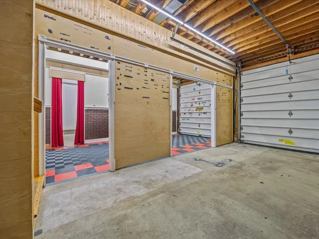 a view of a wooden door