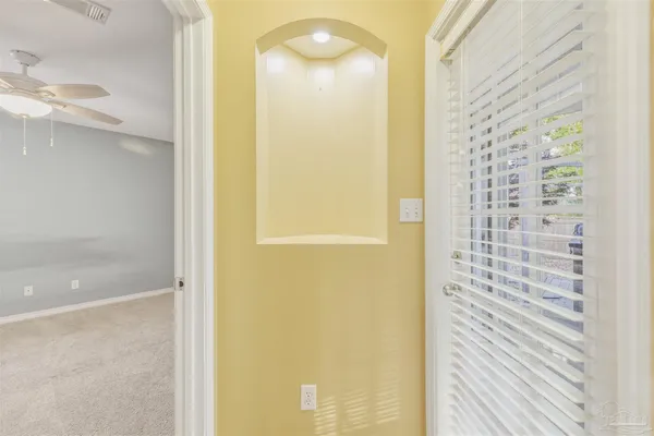 a bathroom with a mirror