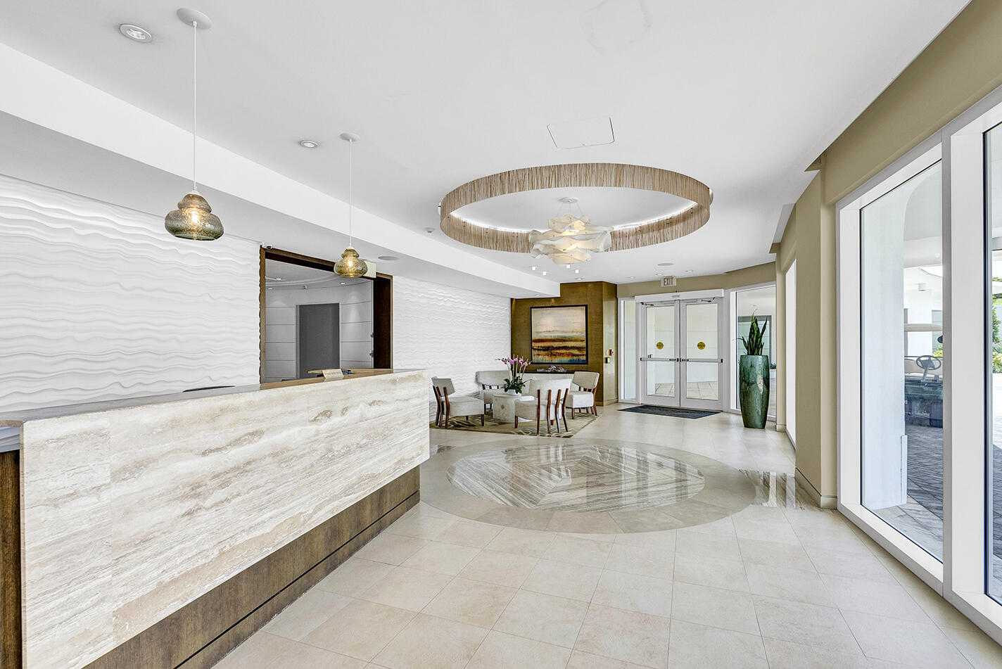 500 South Ocean Boulevard, Unit 1009 Boca Raton, FL 33432 - Photo 29 of 57 a bathroom with a granite countertop sink and a large mirror