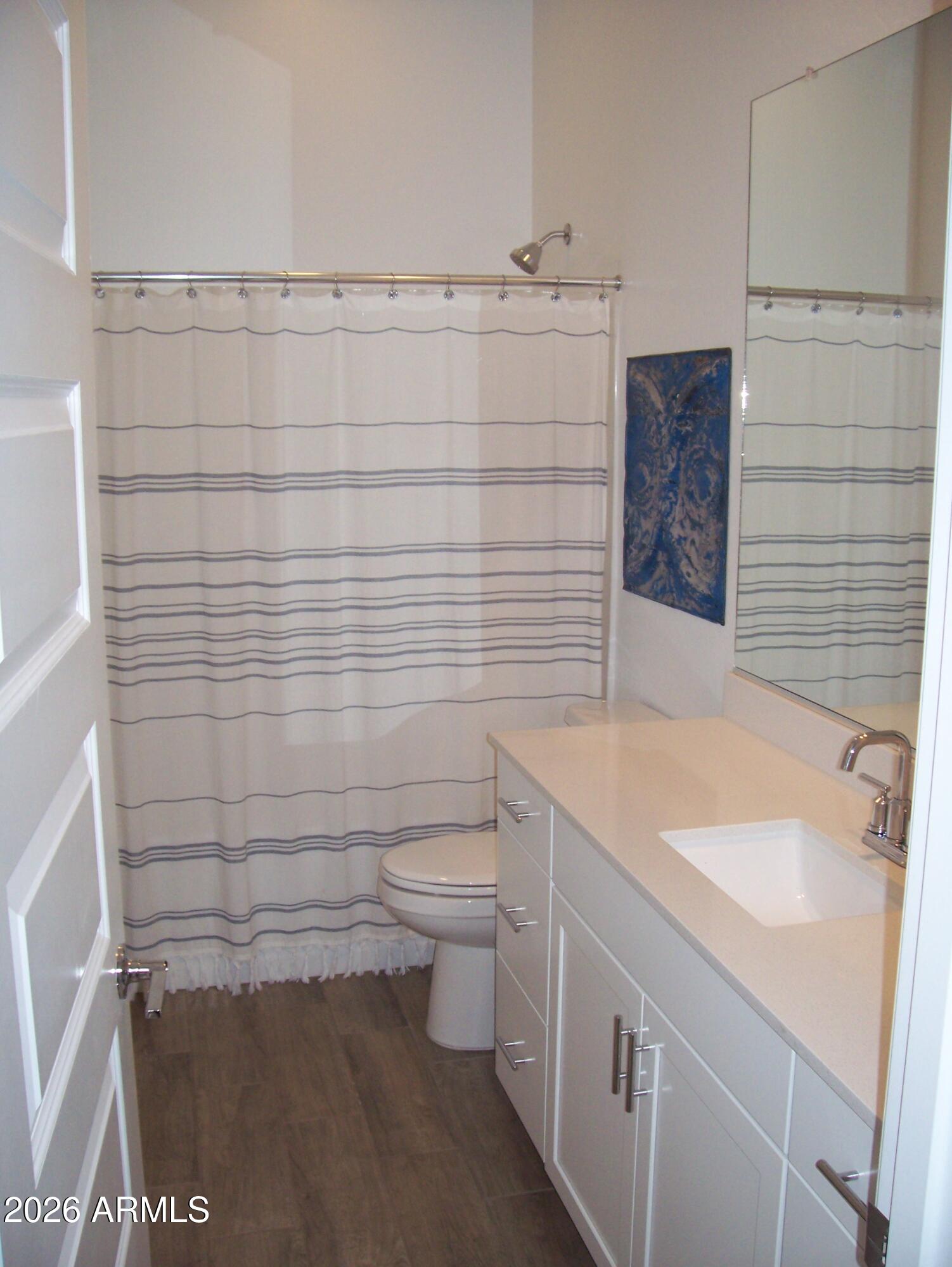 3255 West Peak View Road Phoenix, AZ 85083 - Photo 19 of 46 a bathroom with a sink a toilet and shower