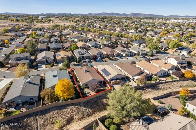 an aerial view of multiple house
