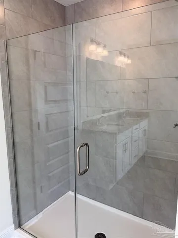a bathroom with a shower
