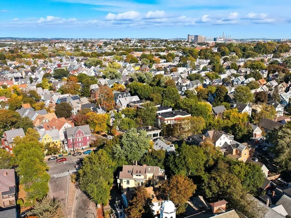 an aerial view of multiple house